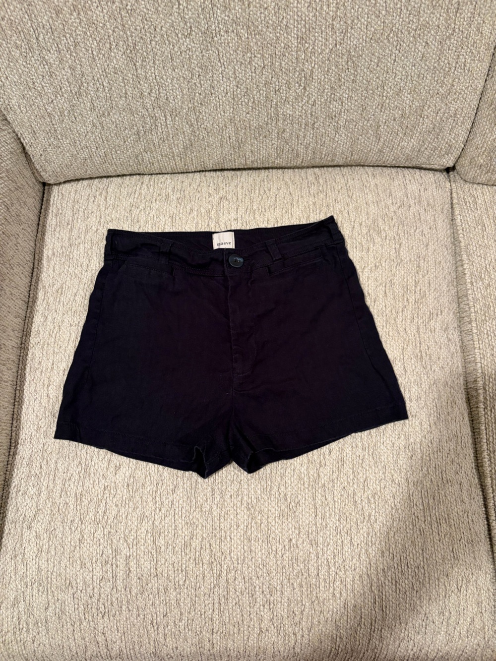 Maeve Navy High-Waisted Shorts